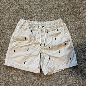 Polo Ralph Lauren Shorts Men’s Small All Over Pony Embroidered Logo Chino Tan